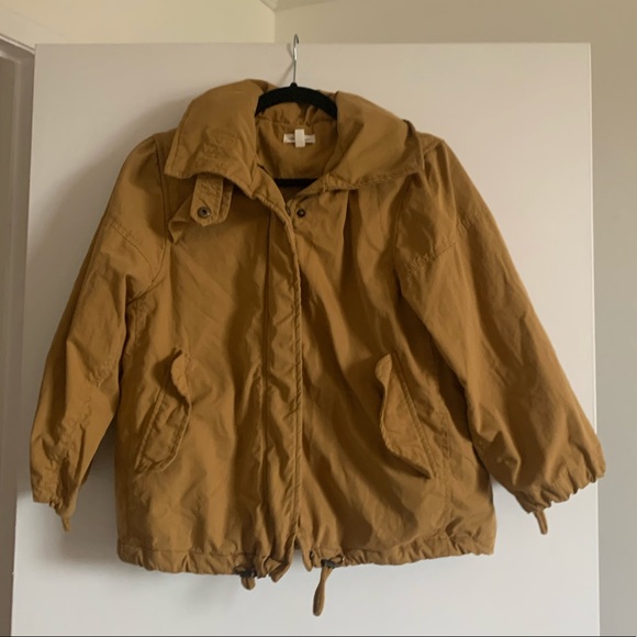 Urban Outfitters Silence + Noise Yellow Kelly 3/4 Sleeve Swing Anorak Jacket - Picture 7 of 13